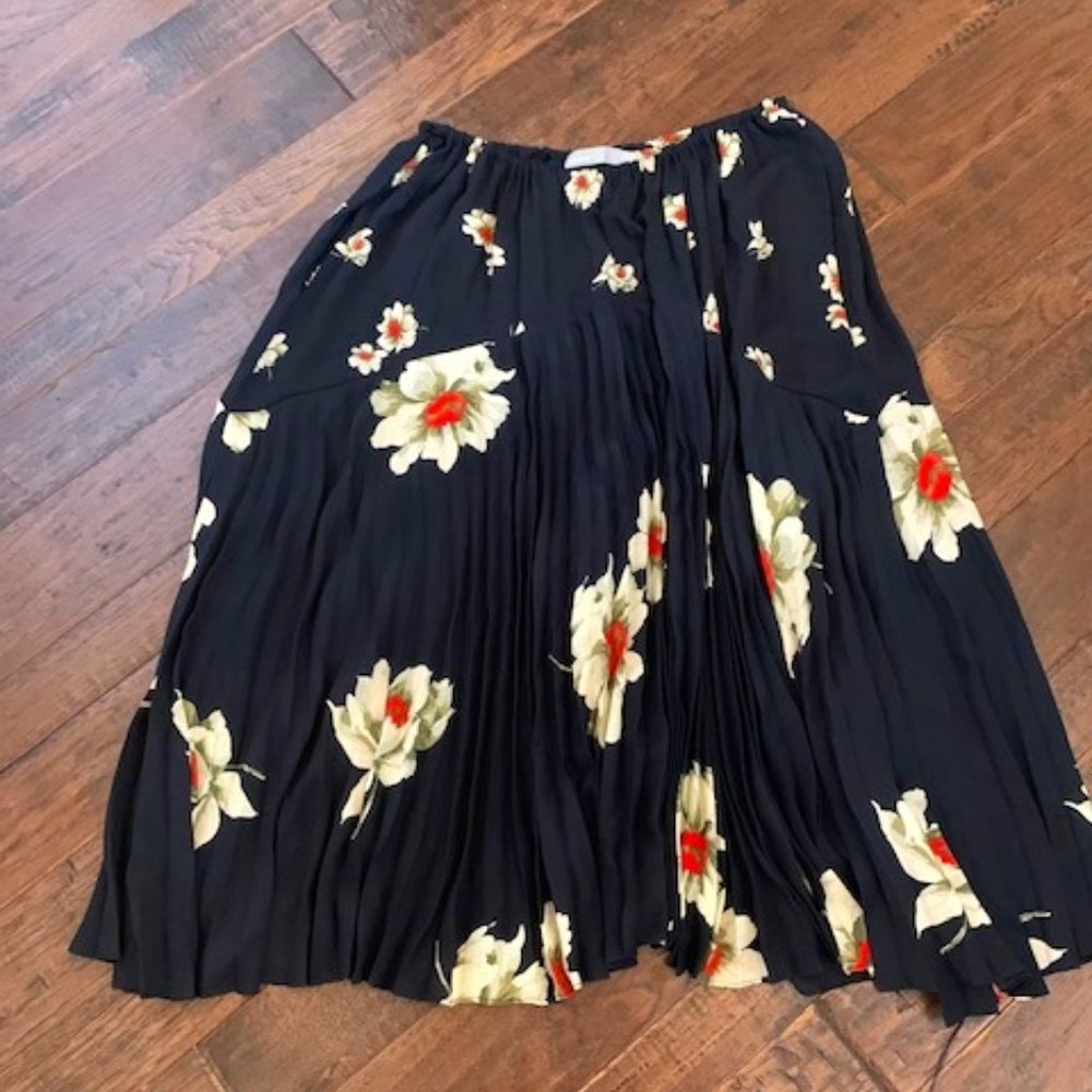 Vince Floral Print Skirt